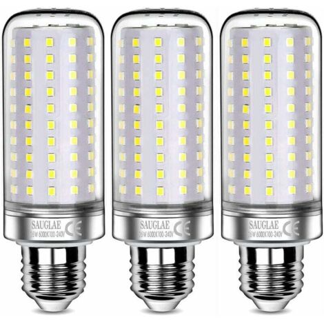 Lampadine LED da 26 W, Lampadina a incandescenza equivalente a 200 W, 3000 Lm, Bianco freddo 6000 K, Lampadine a vite Edison E27, 3 pezzi [Classe di efficienza energetica E]