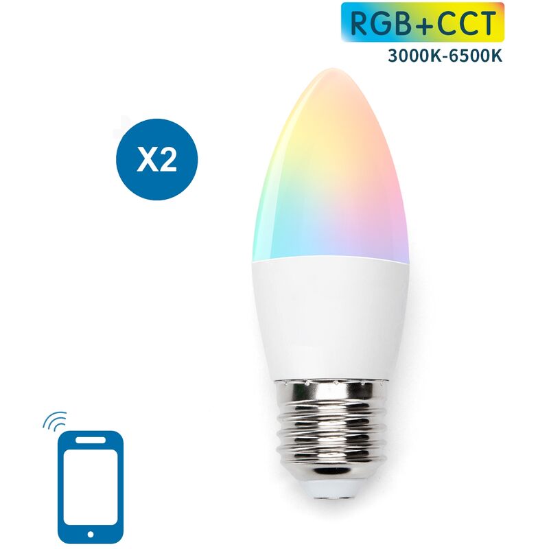 Image of Aigostar - lampadine lampadina led smart wifi E27 5W rgb alexa google home 2 pezzi