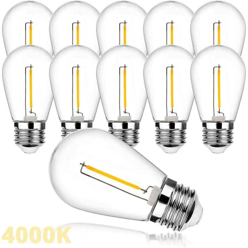 Lampadine LED E27 Luce Calda/Naturale/Fredda 1W=11W Filamento Vintage SET DA 10 4000K