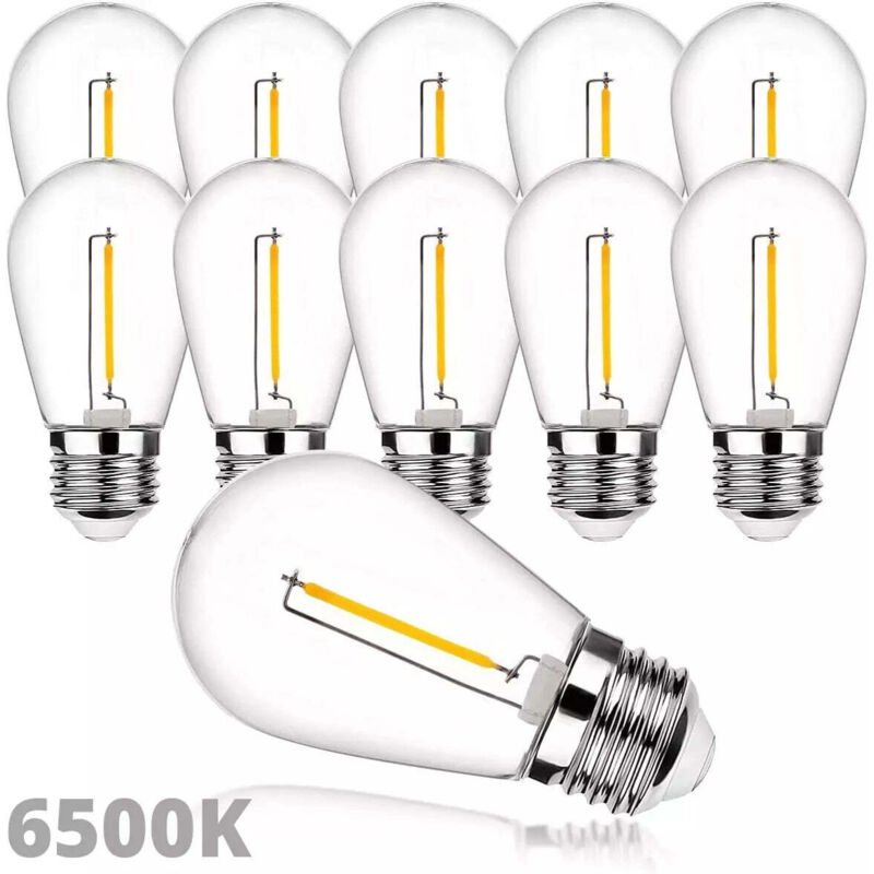 Lampadine LED E27 Luce Calda/Naturale/Fredda 1W=11W Filamento Vintage SET DA 10 6500K