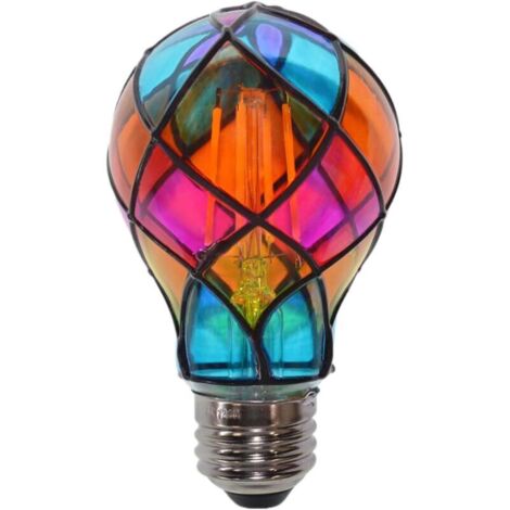 Lampadine LED effetto vetro colorato, E26 4W 120V - Illuminazione d'ambiente, per feste di Halloween, celebrazioni, lampade da comodino, decorazioni natalizie per interni, camere da letto e giardini.