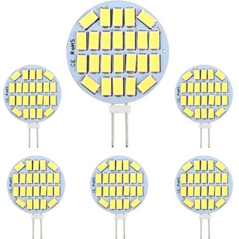 Lampadine LED G4 3W - AC12-24V - 300LM Bianco freddo 6000K - 24x5730 SMD - Equivalenti a una lampadina alogena da 30W - Non dimmerabili - Confezione da 6 - Per illuminazione di mobili e da incasso