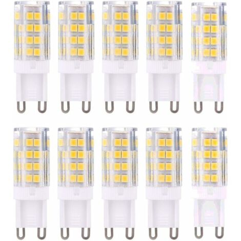 Lampadine LED G9, bianco caldo 3000K, 5W, equivalenti a lampadine alogene da 40W, 420 lumen, non dimmerabili, confezione da 10 [Classe energetica A+]
