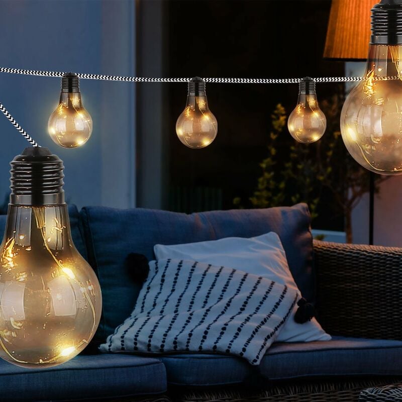 Image of Lampadine led lucine lampadine color fumo catena luminosa decorazione da giardino catena luminosa esterna illuminazione per feste, plastica rame