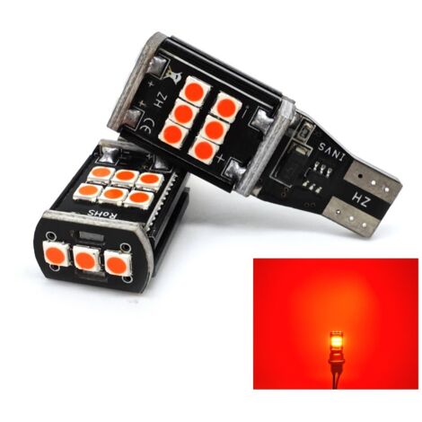 lampadine LED T15 W16W 12V 980lm CANBUS rosse