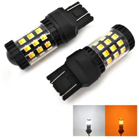 lampadine LED W21/5W 7443 12V CANBUS bianco-arancione