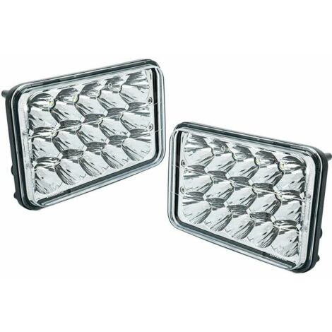 lampadine per fari a LED da 4x6 pollici e 90 W, trasparenti, di ricambio, rettangolari, a fascio sigillato