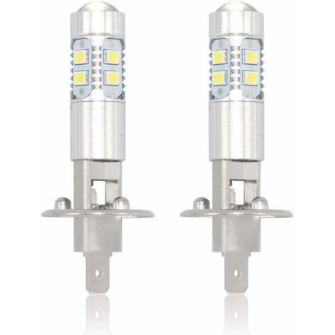 Lampadine per fari a LED H1, fendinebbia super bianche da 6000K, 100W 2400LM, luci diurne DRL, lampadine con fascio luminoso a 360° (set da 2)