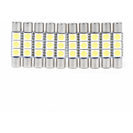 Lampadine per parasole, durevoli 3-SMD 10 pezzi 6641 Lampadine a LED a basso consumo energetico 12 V CC per luci da specchio