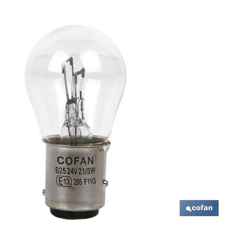 

Otros - LÁmpara cofan 2 polos p215w ba15d 24v pack 10 uds