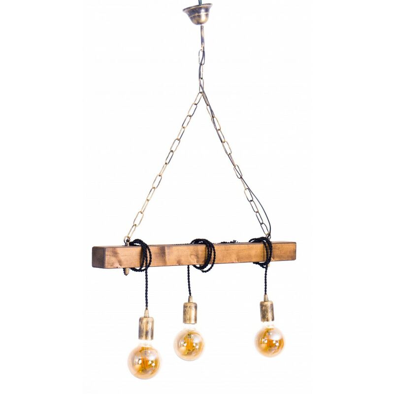

Lámpara 3 luces rustico vintage modelo Decor, Sin bombillas.