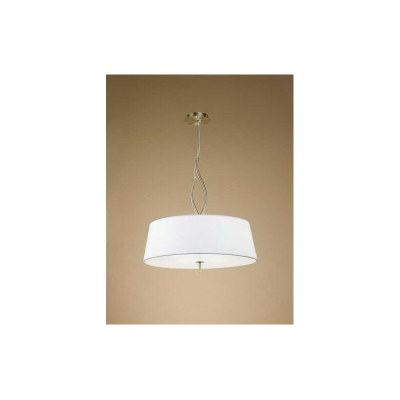 

Colgante con pantalla blanca NINETTE cuero sat. De 4 luces