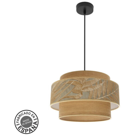 Lampara 40 Cm Modelo Samoa Con Doble Pantalla Marron