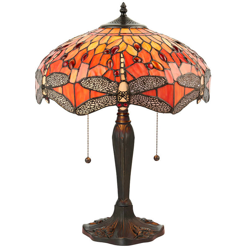 

12-interiors 1900 - Lámpara 41 cm Dragonfly Flame, vidrio y resina