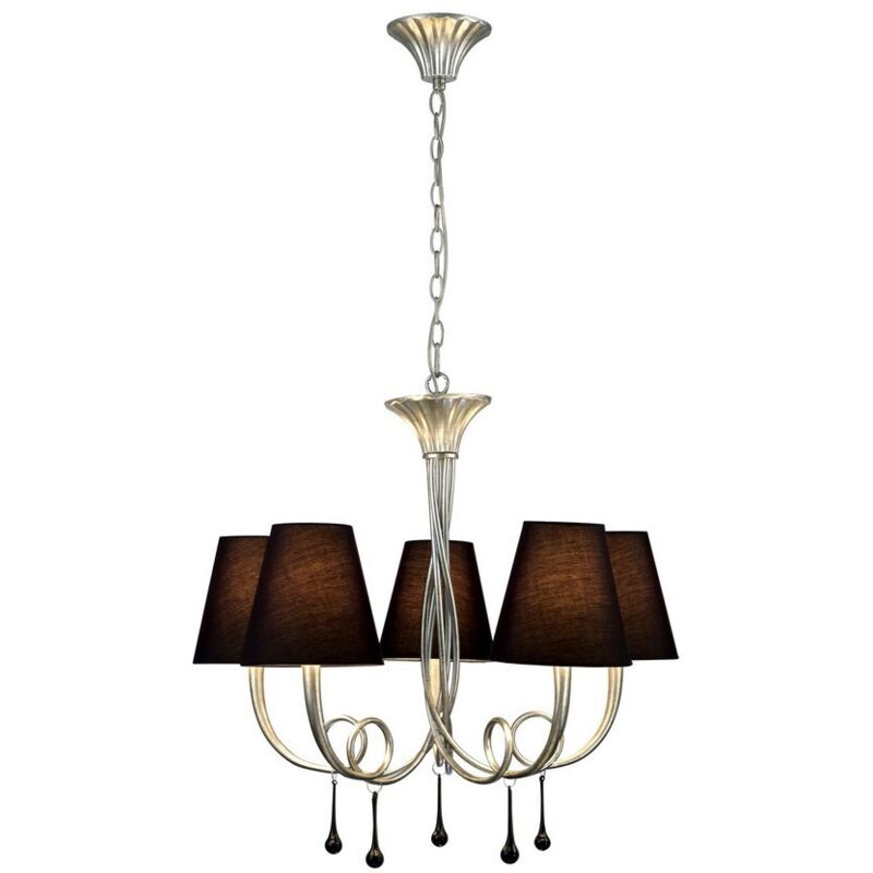 

Lámpara de 5 luces plateada con pantalla PAOLA de - Mantra