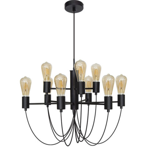 Lampara Aixa negro regulable 9xE27