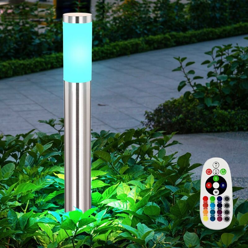 

Lámpara de exterior, regulable, control remoto, iluminación de pie, lámpara de jardín en un juego que incluye bombillas LED RGB