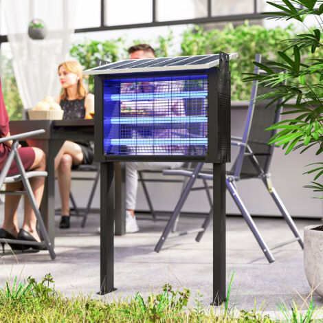 Lámpara Antimosquitos Eléctrica con Luces LED 25W para Exterior Efecto 200 m² con Soporte 51,5x35x93,5 cm Negro