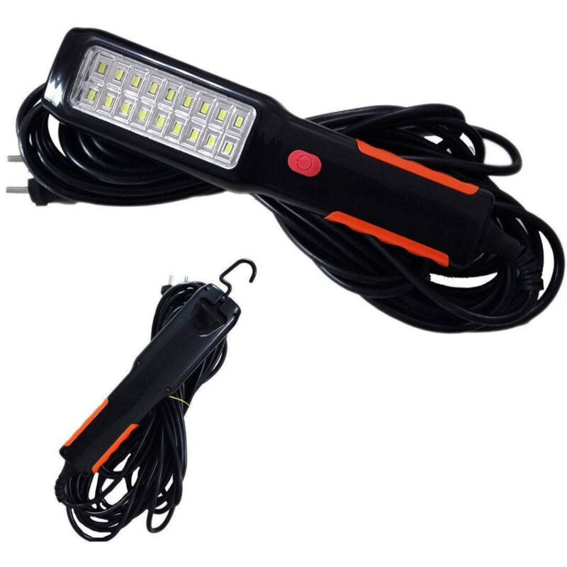 Trade Shop - Lampada Torcia 18 Led Smd Lavoro Gancio 10mt 12 Volt Officina Auto Meccanica -
