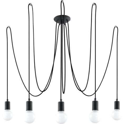 Lámpara Asum negro, 5 luces