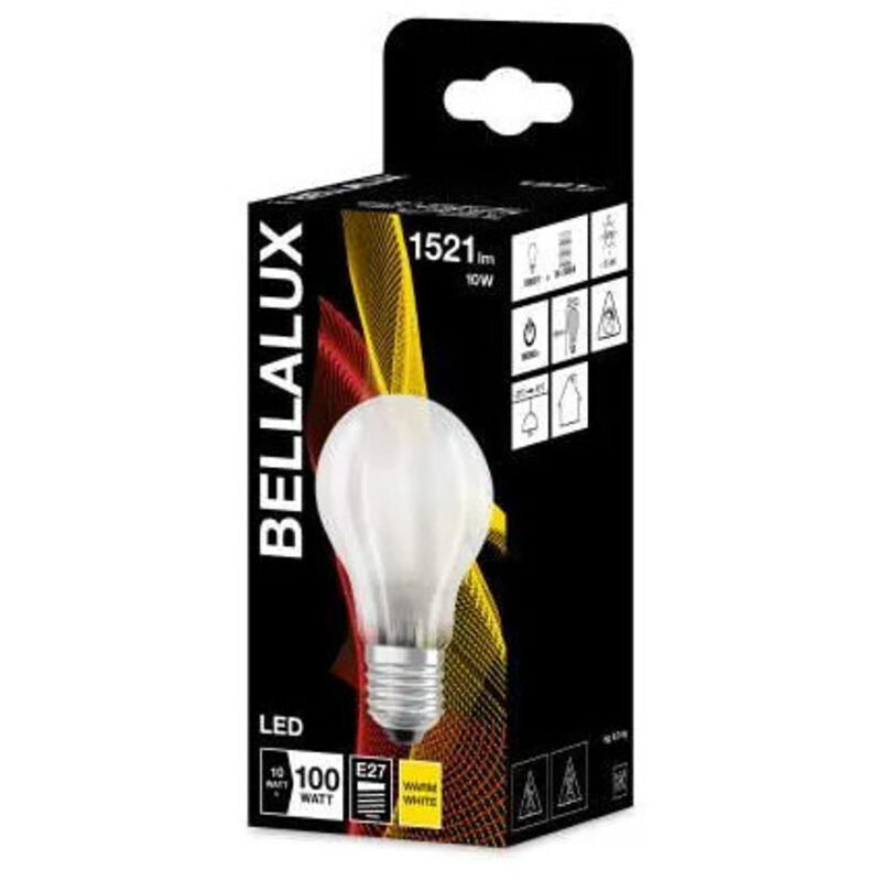 Bombilla led estándar E27 escarchada, 11W, blanco cálido.
