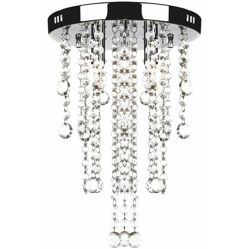 

Vidaxl - Lámpara blanca colgante de metal con adornos de cristal - Blanco