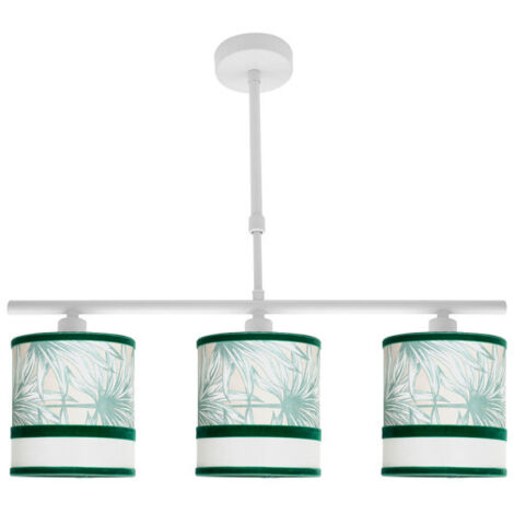 Lampara Caledonia 3xe14 Blanco/verde Regx55x14cm