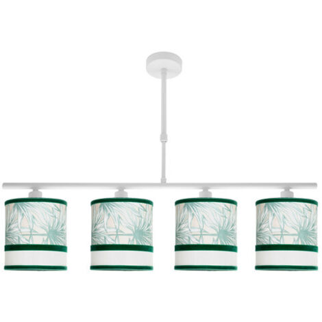Lampara Caledonia 4xe14 Blanco/verde Regx75x14cm