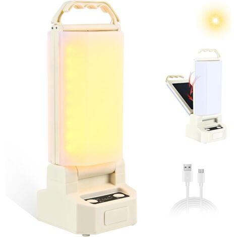Lámpara Camping Luz Solar de LED Camping USB Recargable 4500mAh Linterna con batería mit 4 Modos para Campaña, Emergencia, Pesca, etc