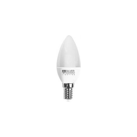 Lámpara CERAMIC led vela E14 6W 3000K SILVER SANZ 970614