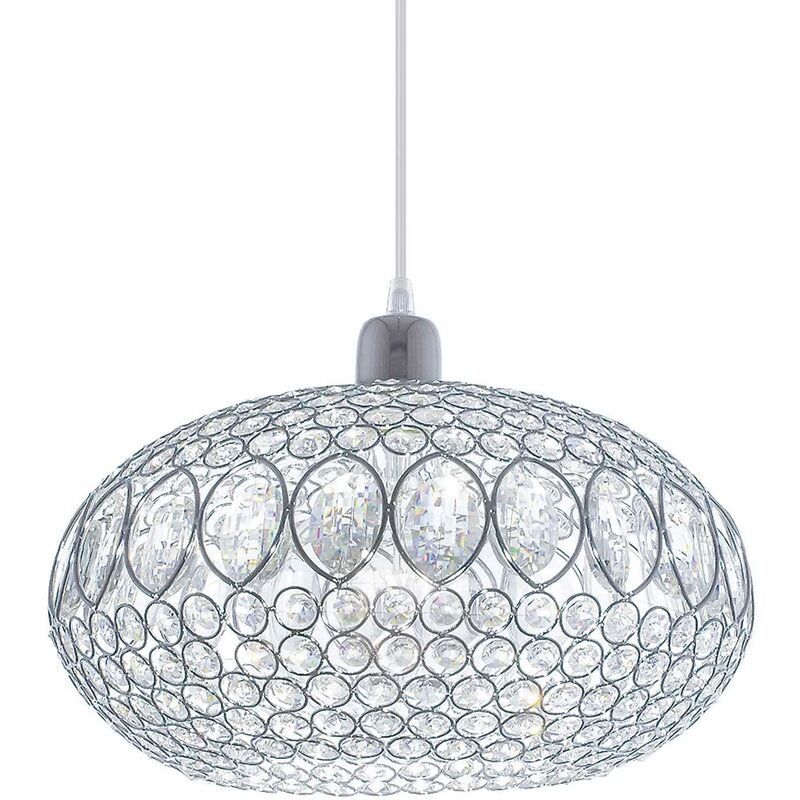 

LÁMPARA COLGANTE 1 LUZ TUDOR CRISTAL Y CROMO - Lúzete