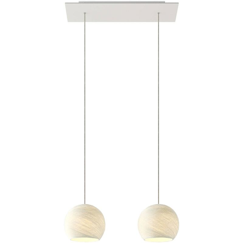 

Lámpara colgante 2 caídas con Rose-One rectangular XXL 675 mm completa con cable textil y pantalla Dome XS | Ya montado - Sin bombilla - Poliéster