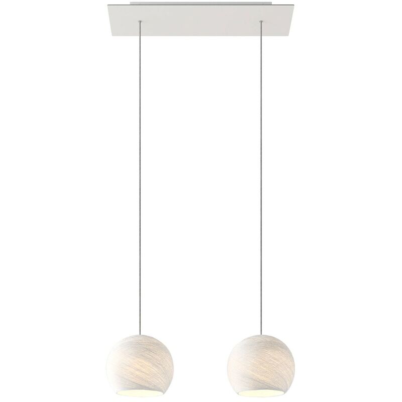 

Lámpara colgante 2 caídas con Rose-One rectangular XXL 675 mm completa con cable textil y pantalla Dome XS | Ya montado - Sin bombilla - Poliéster