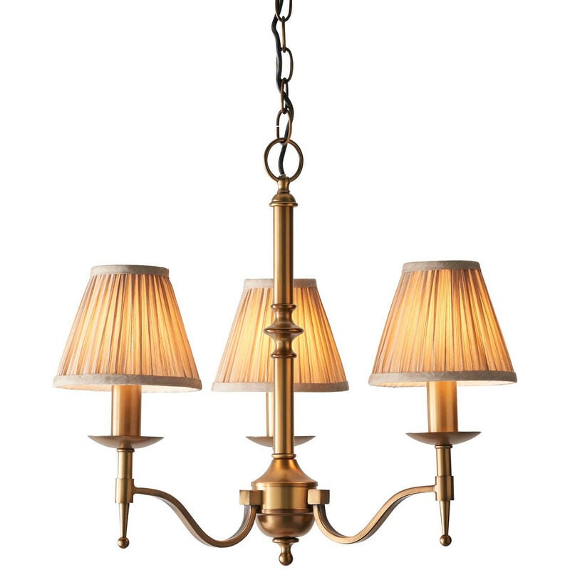 

Interiors Stanford Antique Brass - Lámpara colgante de techo con 3 brazos y 3 luces, latón antiguo, E14