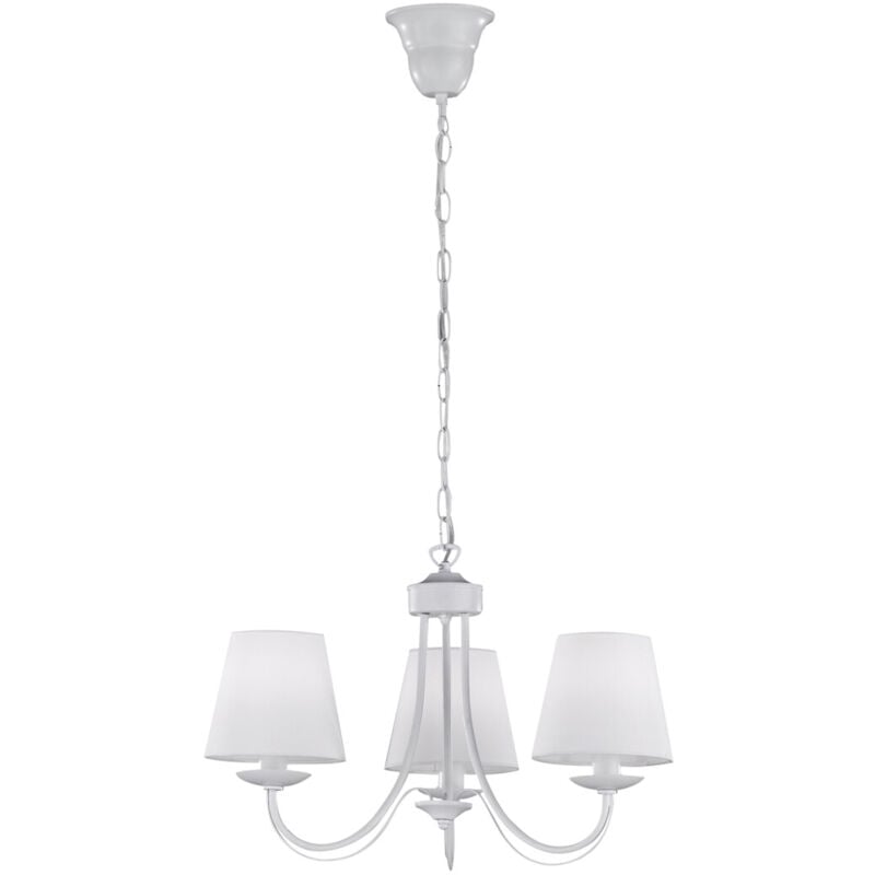 

Lámpara colgante 3 tulipas blanca tela y metal Cortez 3xE14 (Trio Lighting 110600331)