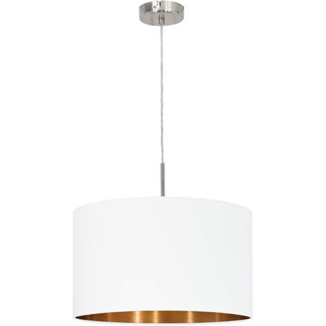 Lámpara colgante Ø 38 cm x H 110 cm blanco mate y níquel mate - Eglo Pasteri