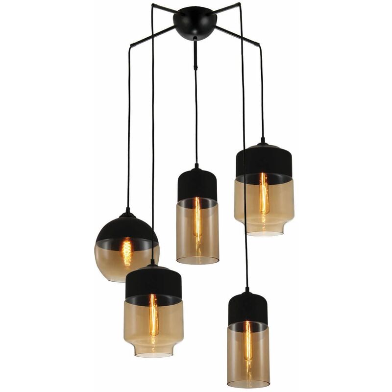 

LÁMPARA COLGANTE 5 LUCES AILANN VINTAGE - Lúzete