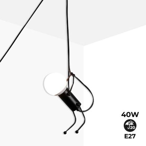 Lámpara Colgante Ajustable "Doll" - Con Interruptor Y Enchufe - - Negro