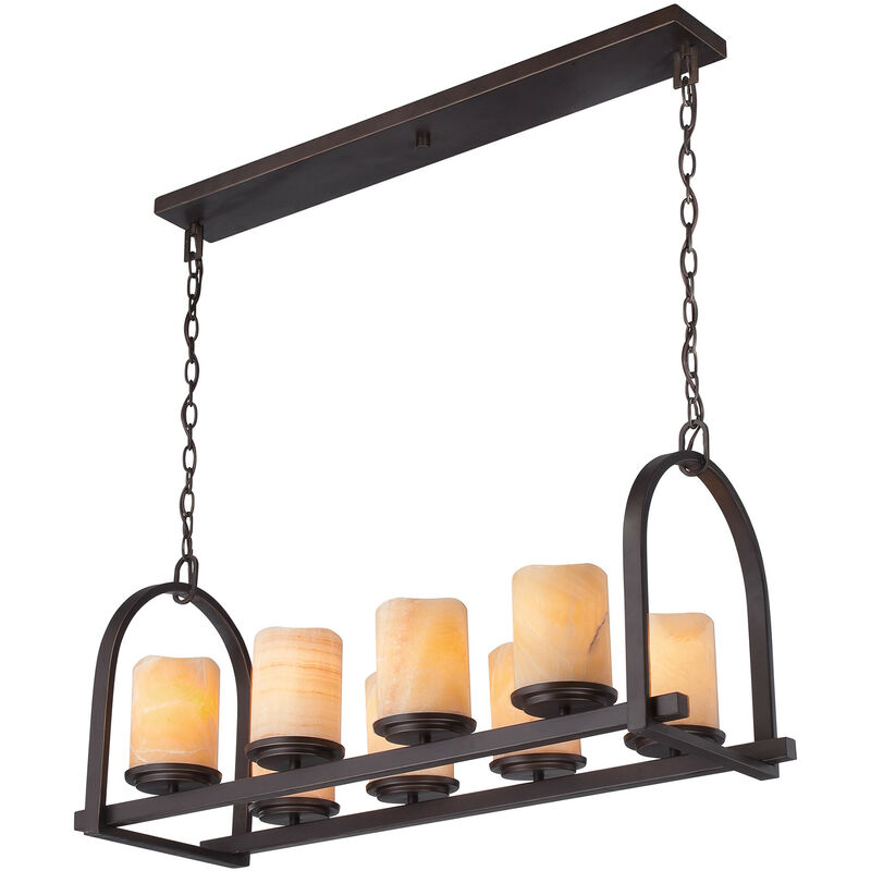 

Elstead Aldora - Barra colgante con isla de 8 luces para techo, bronce, E27