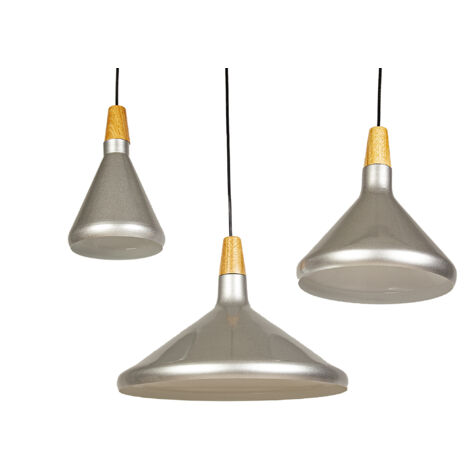 Lampara Colgante Aluminio/Madera 86028