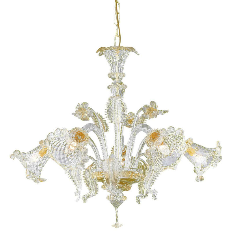 

Ideal Lux Rialto - Araña de luces de 5 brazos con acabado ámbar, E14
