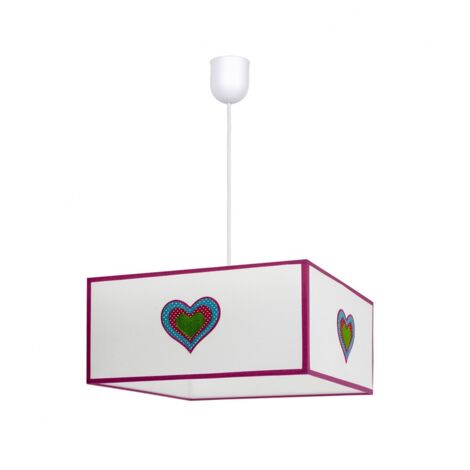 Lampara Colgante Amor 1xe27 Blanco/rosa Regx35x35 de FABRILAMP.