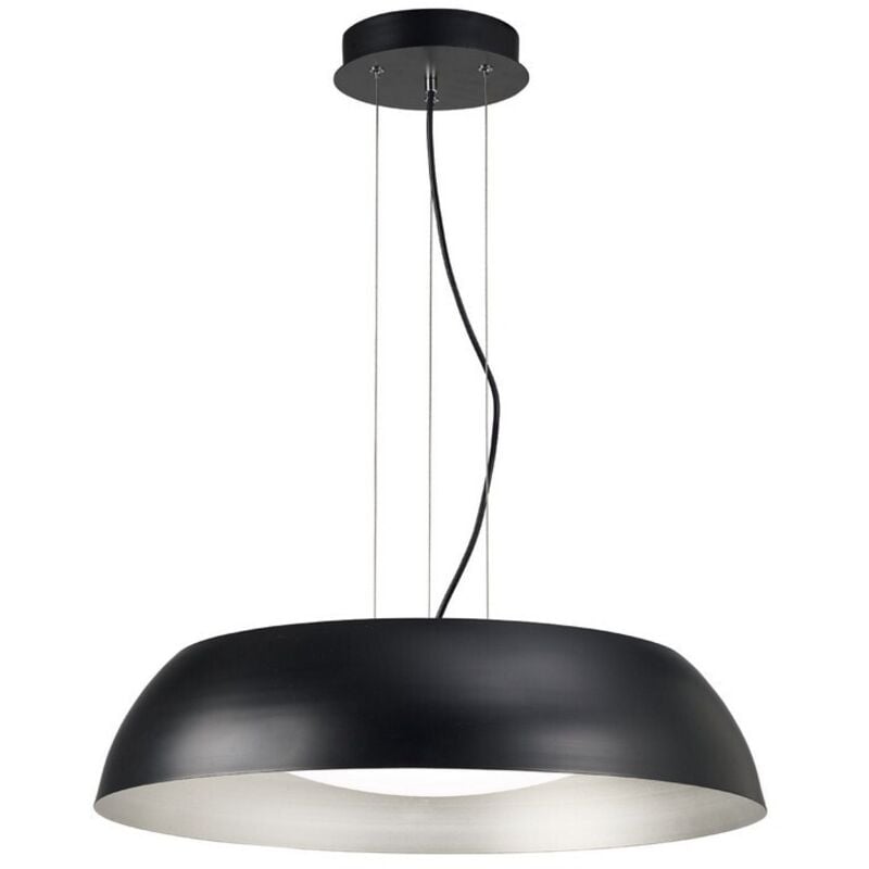 Inspired Mantra - Argenta - Lámpara colgante de techo grande 30W LED 3000K, 3000lm, negro mate, plateado, acrílico blanco