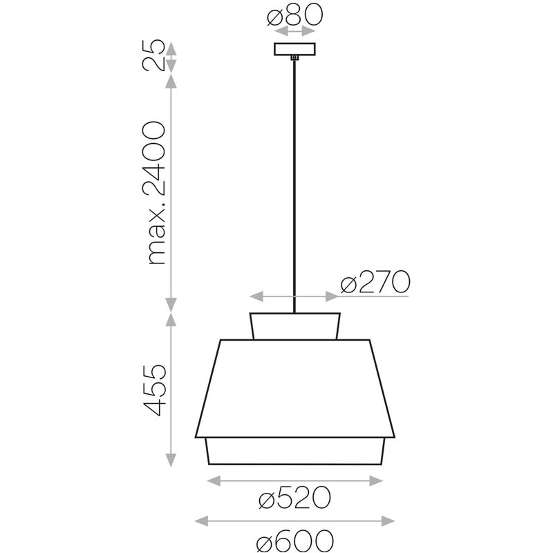 

Lámpara colgante Aspen Blanco/Lino 1X20W LED E27