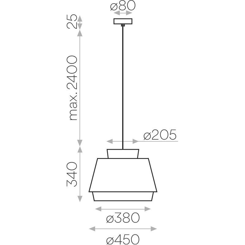 

Lámpara colgante Aspen Verde/Lino 1X20W LED E27