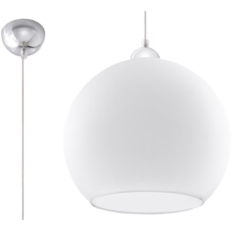 

Lámpara Colgante 'Ball' [SOL-SL.0248] | Blanco/Cromado (SOL-SL.0248)