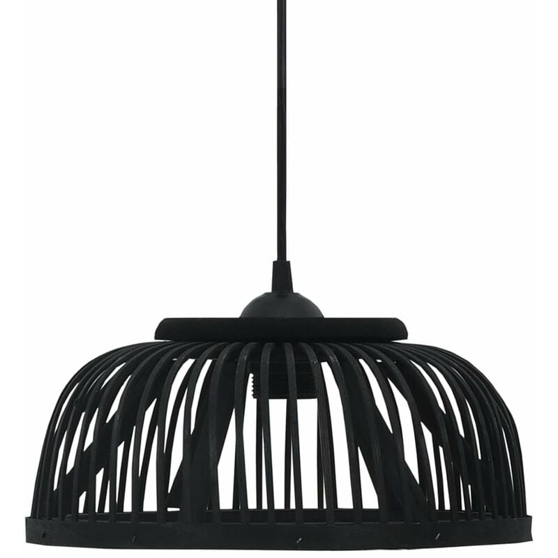 

Lampara colgante bambu negra 40 W 30x12 cm semicirculo E27