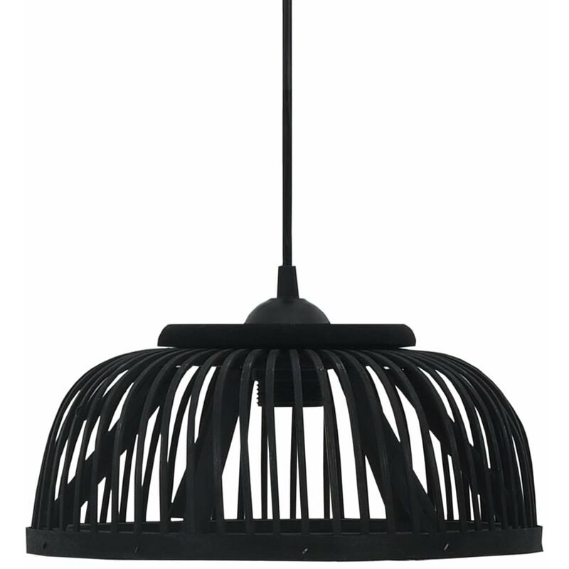 

Lampara colgante bambu negro 37x15,5 cm 40 W semicirculo E27