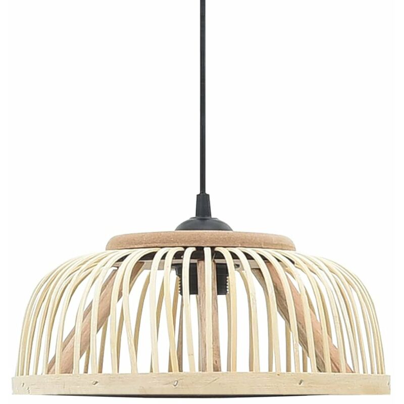 

Lampara colgante bambu semicirculo E27 40 W 34x14,5 cm