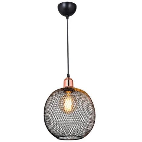 Lámpara colgante Belin MDL4320 de metal perforado negro